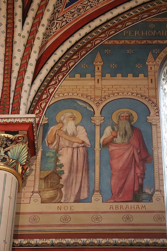 Hippolyte Flandrin - Murales dell'Abbazia di Saint, Germain, des, Prés, Noè e Abramo